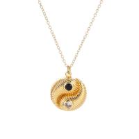 Cubic Zircon Micro Pave Brass Necklace, with 2lnch extender chain, real gold plated, micro pave cubic zirconia & for woman, gold Approx 17.3 Inch [