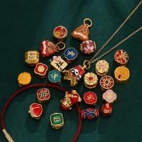 Emaille Messing Perlen, goldfarben plattiert, DIY & verschiedene Stile für Wahl, 9-18mm, verkauft von PC[
