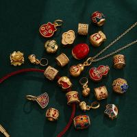 Emaille Messing Perlen, goldfarben plattiert, DIY & verschiedene Stile für Wahl, 7-17mm, verkauft von PC[