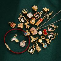 Émail perles en laiton, Placage de couleur d'or, DIY & styles différents pour le choix & émail, 6.4-22.5mm, Vendu par PC[
