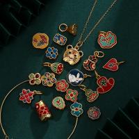 Emaille Messing Perlen, matt vergoldet, DIY & verschiedene Stile für Wahl, 8-14mm, verkauft von PC[