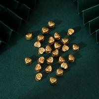 Brass Spacer Beads, Heart, matte gold color plated, DIY & with letter pattern Approx 2.5mm [