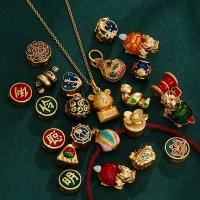 Perlas de esmalte latón, metal, Oro mate, Bricolaje & diferentes estilos para la opción, 9-19mm, Vendido por UD[