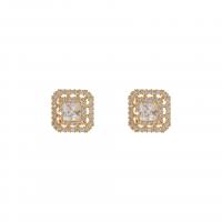 Cubic Zirconia Micro Pave Brass Earring, gold color plated, fashion jewelry & micro pave cubic zirconia & for woman, 13mm [