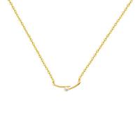 Freshwater Pearl Brass Necklace, with Freshwater Pearl, with 6cm extender chain, gold color plated, fashion jewelry & for woman Approx 42 cm 