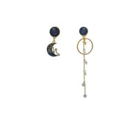 Messing Ohrring Clip, mit Kunststoff Perlen, goldfarben plattiert, Modeschmuck & Micro pave Zirkonia & für Frau, 7.5x1.8cm,2.8x1.3cm, verkauft von Paar
