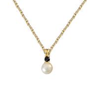 Freshwater Pearl Brass Necklace, with Freshwater Pearl, with 5cm extender chain, plated, fashion jewelry & micro pave cubic zirconia & for woman Approx 38 cm 