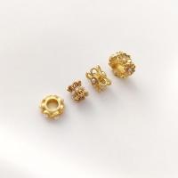 Brass Spacer Beads, with Plastic Pearl, gold color plated, DIY golden 