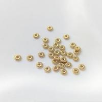 Brass Spacer Beads, Flower, 14K gold plated & DIY, golden [