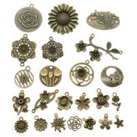 Zinc Alloy Jewelry Finding Set, antique bronze color plated, vintage & DIY & mixed & 1/1 loop & hollow, 10-20mm 