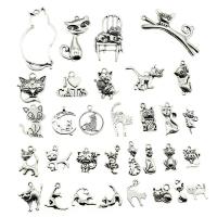 Zinc Alloy Jewelry Finding Set, antique silver color plated, vintage & DIY & mixed & 1/1 loop & hollow, 10-20mm [