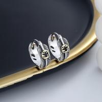 925 Sterling Silver Lever Back Earring, Antique finish, fashion jewelry & for woman, 16mm [