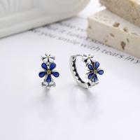 925 Sterling Silver Lever Back Earring, Flower, Antique finish, fashion jewelry & for woman & epoxy gel, 8mm 