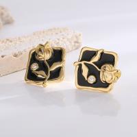 Cubic Zirconia Micro Pave Brass Earring, plated, fashion jewelry & for woman 