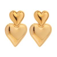 Stainless Steel Drop Earring, 304 Stainless Steel, Heart, Vacuum Ion Plating, fashion jewelry & for woman 
