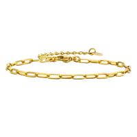 Stainless Steel Chain Bracelets, 304 Stainless Steel, with 1.97inch extender chain, Vacuum Ion Plating, fashion jewelry & for woman, golden, 3mm Approx 6.3 Inch [