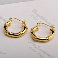 Titanium Steel Earrings, plated, fashion jewelry & for woman, golden, 4.3mm [