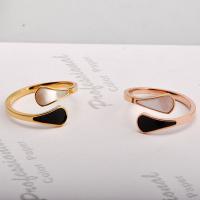 Titanium Steel Finger Ring, with Shell, plated, fashion jewelry & for woman [