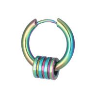 Titanium Steel Huggie Hoop Earring, Column, Vacuum Ion Plating, punk style & Unisex 18mm, Inner Approx 12mm 