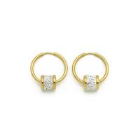Titanium Steel Earrings, gold color plated, fashion jewelry & micro pave cubic zirconia & for woman [