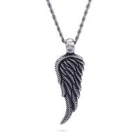 Titanium Steel Pendants, Wing Shape, silver color plated, fashion jewelry & DIY 