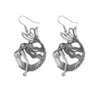 Boucle d'oreille de goutte en fer, Placage de couleur argentée, bijoux de mode & styles différents pour le choix & pour femme Vendu par paire[