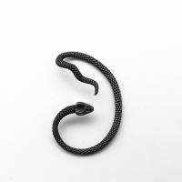 manchette de boucle d'oreille, Acier titane, serpent, poli, unisexe & normes différentes pour le choix, noire Vendu par PC