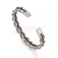 Zinc Alloy Cuff Bangle, Bamboo Raft, plated, Adjustable & for man, silver color, Inner Approx 50mm 