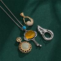 Brass Pendant Open Back Setting, with Resin, plated, DIY & with rhinestone, 10-26mm [