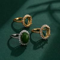 Bases de anillo de latón, metal, Óvalo, chapado, Bricolaje & diverso tamaño para la opción & con diamantes de imitación, más colores para la opción, Vendido por UD