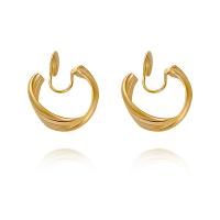 Brass Earring Clip, gold color plated, fashion jewelry & for woman 