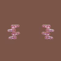 Латунные серьги Кубический циркон (CZ), Латунь, плакирован золотом, ювелирные изделия моды & инкрустированное микро кубического циркония & Женский, розовый продается Пара