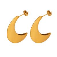 Titanium Steel Earrings, Moon, plated, fashion jewelry & for woman 
