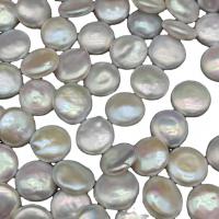 No Hole Cultured Freshwater Pearl Beads, Button, Natural, white, 12 