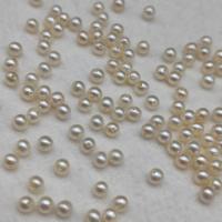 Naturel d'eau douce perles, perle d'eau douce cultivée, Légèrement rond, DIY, blanc, 4-5mm, Vendu par PC