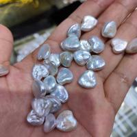 Perles nacres sans trou de culture d'eau douce, perle d'eau douce cultivée, coeur, Naturel & DIY & aucun trou, blanc, 11-13mm, Vendu par PC[