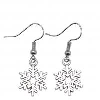 Zinc Alloy Drop Earring, Snowflake, antique silver color plated, vintage & fashion jewelry & for woman & hollow  