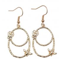 Zinc Alloy Drop Earring, KC gold color plated, vintage & fashion jewelry & for woman & hollow  