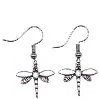 Zinc Alloy Drop Earring, Dragonfly, antique silver color plated, vintage & fashion jewelry & for woman  