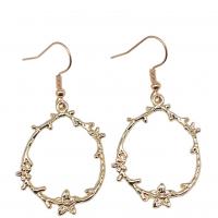 Zinc Alloy Drop Earring, KC gold color plated, vintage & fashion jewelry & for woman & hollow  