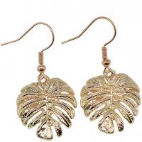 Zinc Alloy Drop Earring, Leaf, KC gold color plated, vintage & fashion jewelry & for woman  