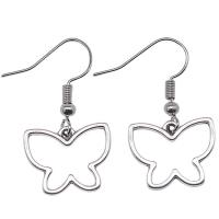 Zinc Alloy Drop Earring, Butterfly, antique silver color plated, vintage & fashion jewelry & for woman & hollow  