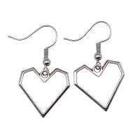 Zinc Alloy Drop Earring, Heart, antique silver color plated, vintage & fashion jewelry & for woman & hollow  