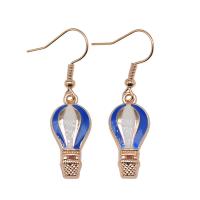 Enamel Zinc Alloy Drop Earring, Hot Balloon, KC gold color plated, vintage & fashion jewelry & for woman, blue  