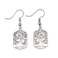 Zinc Alloy Drop Earring, Tree, antique silver color plated, vintage & fashion jewelry & for woman & hollow  