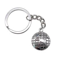 Zinc Alloy Key Chain Jewelry, Globe, antique silver color plated, vintage & fashion jewelry, 28mm 