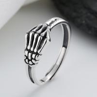 Sterling Silver Finger Ring, 925 Sterling Silver, Antique finish, fashion jewelry & for woman, 8mm 