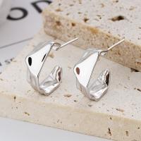 Sterling Silver Stud Earring, 925 Sterling Silver, plated, fashion jewelry & for woman 14mm [