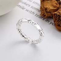 Sterling Silver Finger Ring, 925 Sterling Silver, bright silver color plated, fashion jewelry & for woman, 4mm 