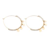 Stainless Steel Hoop Earring, 304 Stainless Steel, with Resin, Vacuum Ion Plating, fashion jewelry & for woman, golden [